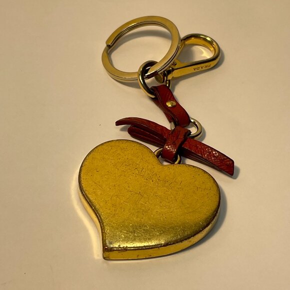 Prada Trick Heart-Shaped Keychain Bag Charm, Red - Preowned - Picture 6 of 8